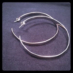 J crew hammered silver hoops